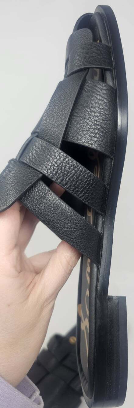 Sam Edelman Women's Dina Leather Fisherman Black Slip On Mules Sandal Size 10 - Picture 5 of 10